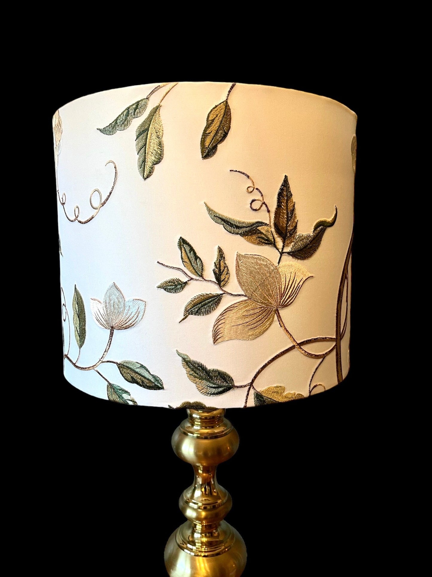 Embroidered Floral Lampshade